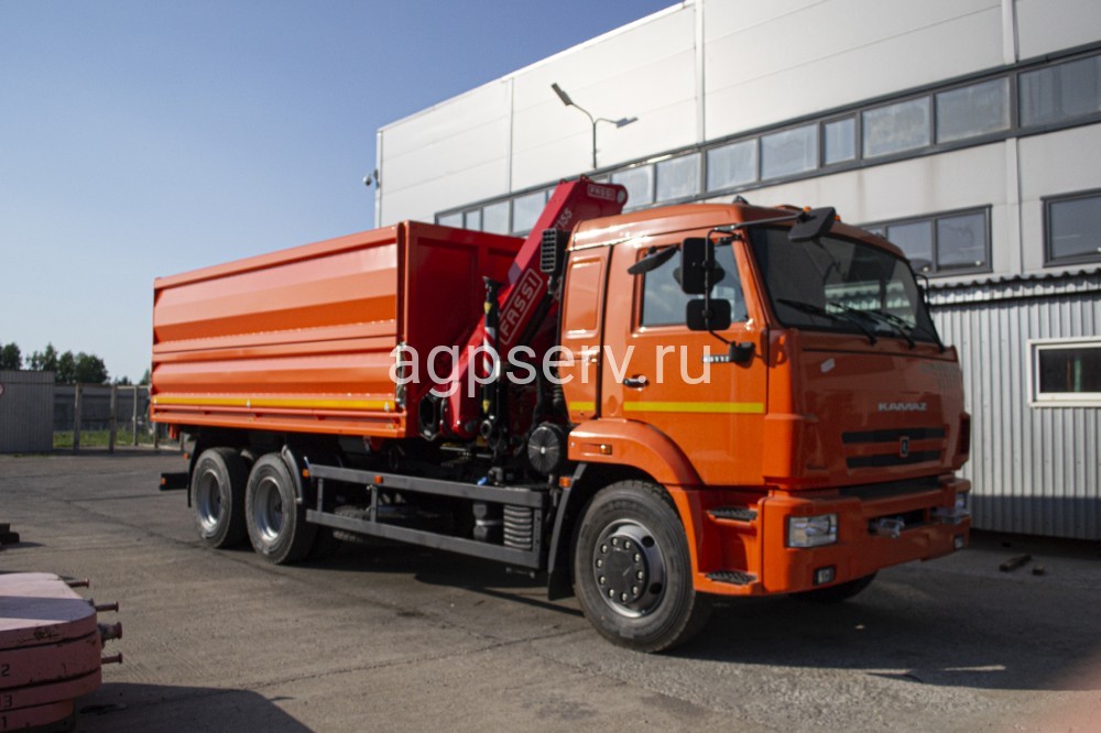 Автомобиль самосвал 438234 на шасси КАМАЗ 65115-3094-48 с КМУ FASSI 155