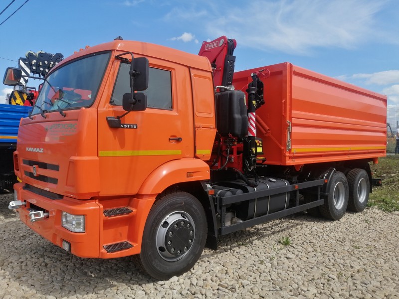 Автомобиль самосвал 438234 на шасси КАМАЗ 65115-3094-48 с КМУ FASSI 155